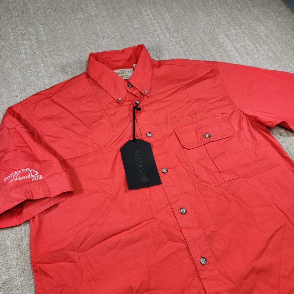 Beretta Shirt Men Medium TM Shooting Vented Mesh Back Outdoor Red